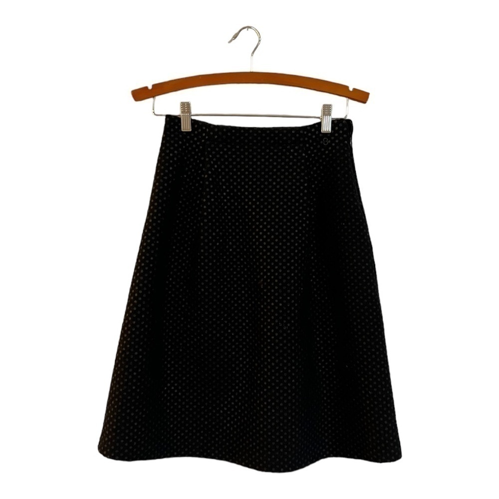 Ottod'ame Polka Dot A Line Skirt Black Size 4 Women's Virgin Wool Made In Italy
